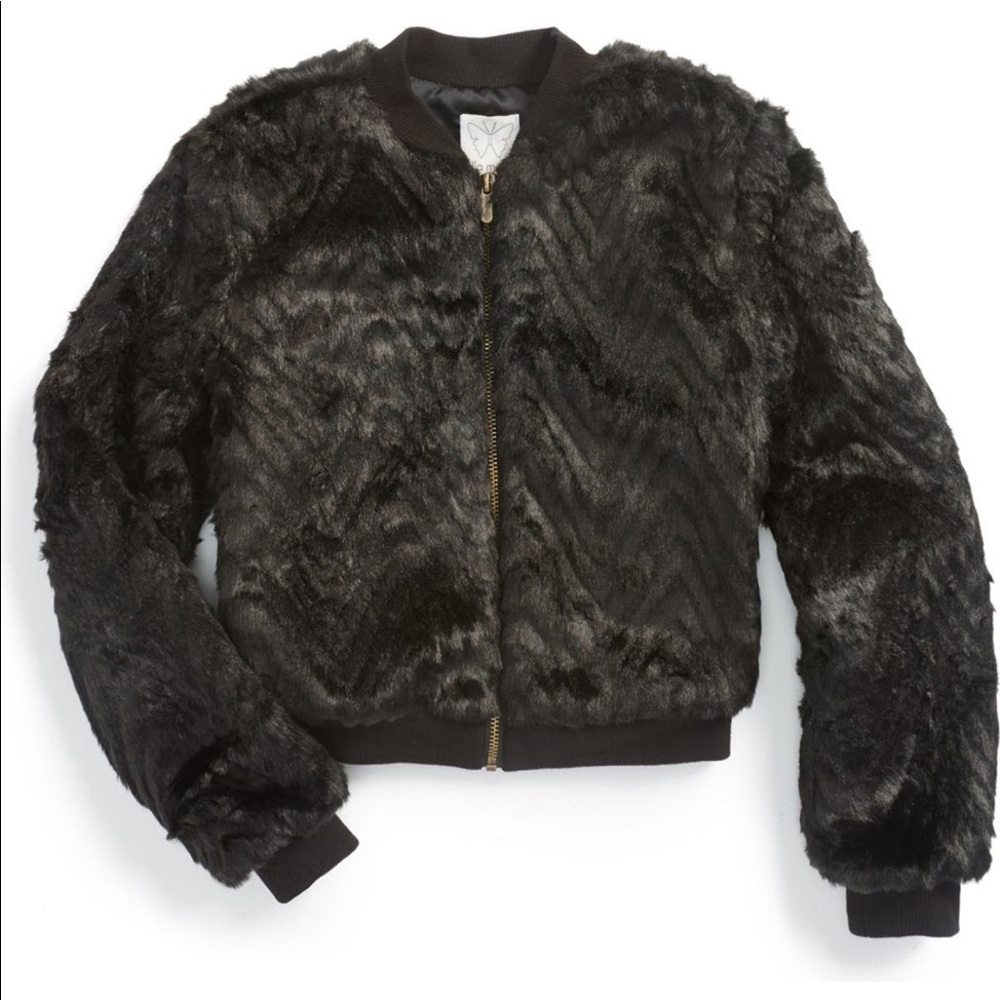 Ella Moss Faux Fur Bomber Jacket for Girls